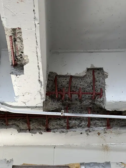 AMP-UP RB applied to exposed steel reinforcing